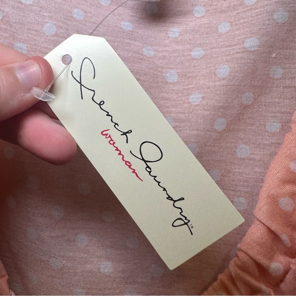 NWT French Laundry Pink-Orange Polka Dot Print Flutter Sleeve Blouse 22/24 - Picture 3 of 8